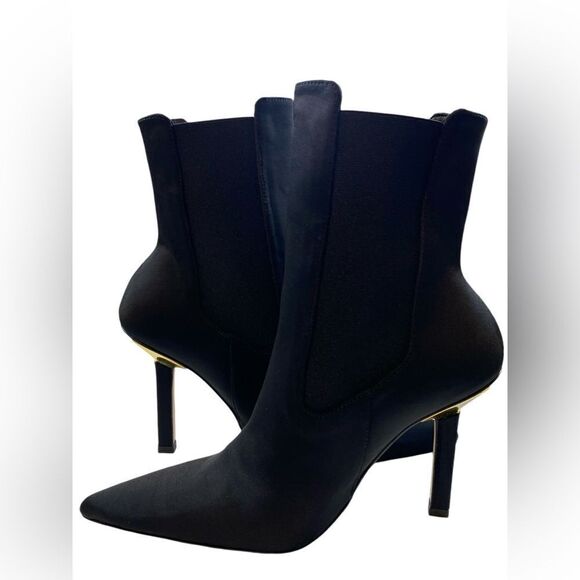 NIB Good American Women’s Black Scuba Neoprene Kickstand Heel Boots - Size 5.5 - Picture 7 of 13